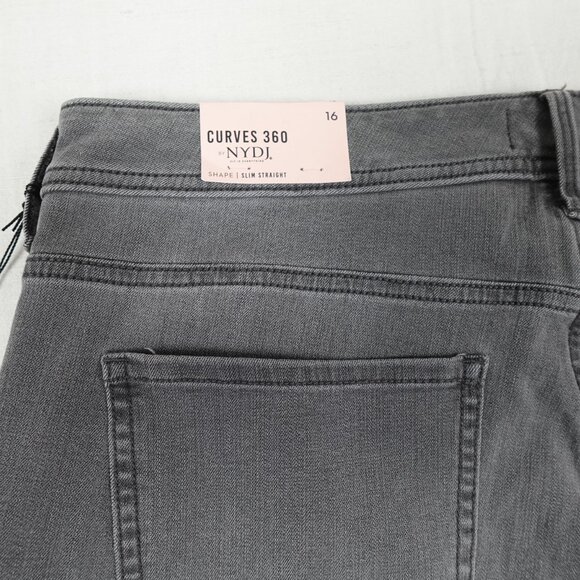 NEW NYDJ Curves 360 Slim Straight Jeans Womens 16 (37x28) Stretch Shape Denim - Picture 9 of 14